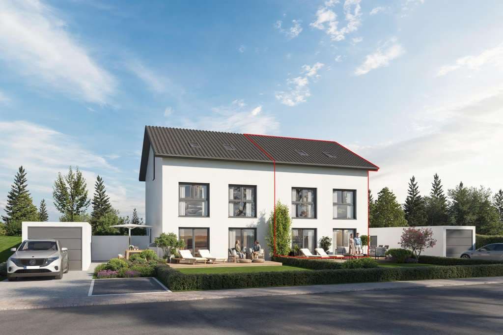 KfW-55 Neubau - Großzügige Doppelhaushälfte mit zwei Bädern!!!