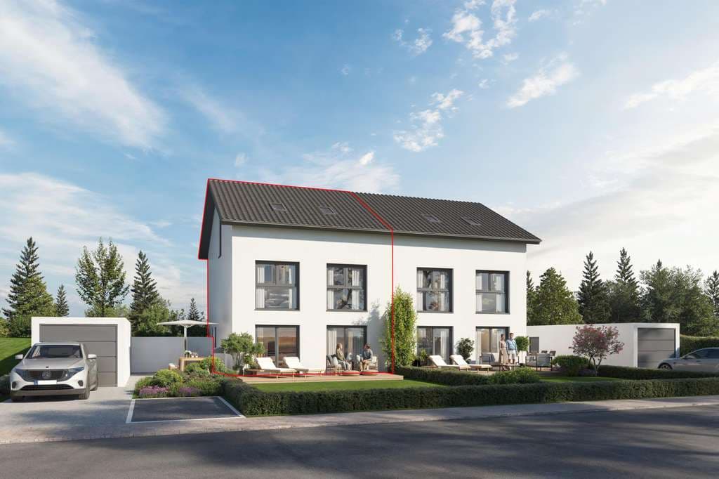 KfW-55 Neubau - Großzügige Doppelhaushälfte mit zwei Bädern!!!
